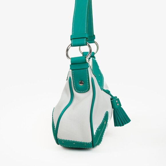 Burberry Shades of Green Vintage Brogue Hobo Shoulder Bag - Picture 3 of 14